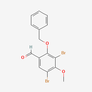 molecular formula C15H12Br2O3 B12339580 2-(Benzyloxy)-3,5-dibromo-4-methoxybenzaldehyde CAS No. 35031-47-1