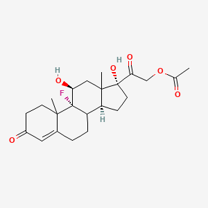 molecular formula C23H31FO6 B1233959 [2-[(9R,11S,14S,17R)-9-fluoro-11,17-dihydroxy-10,13-dimethyl-3-oxo-1,2,6,7,8,11,12,14,15,16-decahydrocyclopenta[a]phenanthren-17-yl]-2-oxoethyl] acetate 