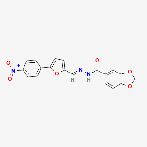 N-[(E)-[5-(4-nitrophenyl)furan-2-yl]methylideneamino]-1,3-benzodioxole-5-carboxamide