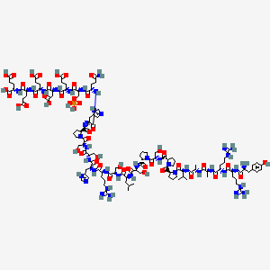 molecular formula C123H191N40O48P B12339634 L-Glutamic acid,L-tyrosyl-L-arginyl-L-arginyl-L-alanyl-L-alanyl-L-valyl-L-prolyl-L-prolyl-L-seryl-L-prolyl-L-seryl-L-leucyl-L-seryl-L-arginyl-L-histidyl-L-seryl-L-seryl-L-prolyl-L-histidyl-L-glutaminyl-O-phosphono-L-seryl-L-a-glutamyl-L-a-aspartyl-L-a-glutamyl-L-a-glutamyl- 