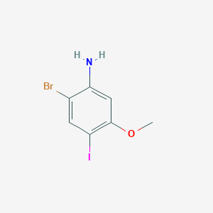 molecular formula C7H7BrINO B12339637 2-Bromo-4-iodo-5-methoxyaniline 