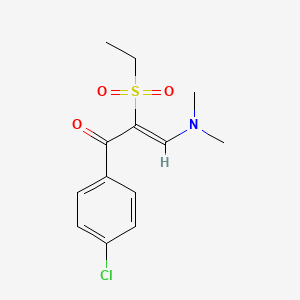 molecular formula C13H16ClNO3S B12339650 (2Z)-1-(4-chlorophenyl)-3-(dimethylamino)-2-(ethanesulfonyl)prop-2-en-1-one 