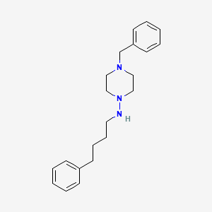 molecular formula C21H29N3 B12339658 4-Benzyl-N-(4-phenylbutyl)piperazin-1-amine 