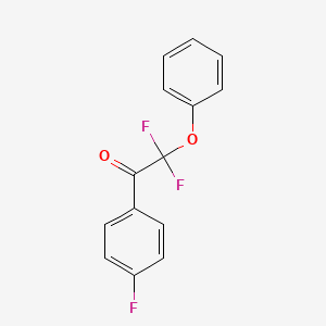 molecular formula C14H9F3O2 B12339673 2,2-Difluoro-1-(4-fluorophenyl)-2-phenoxyethan-1-one 