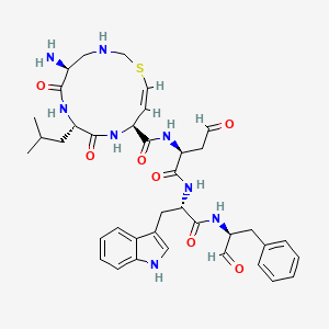 molecular formula C38H48N8O7S B1233969 (5S,8S,11S,12Z)-5-amino-N-[(2S)-1-[[(2S)-3-(1H-indol-3-yl)-1-oxo-1-[[(2S)-1-oxo-3-phenylpropan-2-yl]amino]propan-2-yl]amino]-1,4-dioxobutan-2-yl]-8-(2-methylpropyl)-6,9-dioxo-1-thia-3,7,10-triazacyclotridec-12-ene-11-carboxamide CAS No. 157351-81-0
