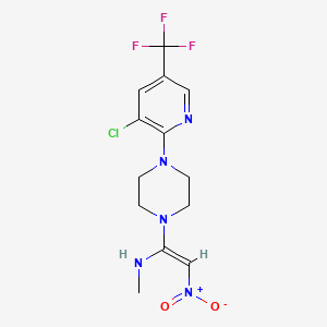 molecular formula C13H15ClF3N5O2 B12339731 [(E)-1-{4-[3-chloro-5-(trifluoromethyl)pyridin-2-yl]piperazin-1-yl}-2-nitroethenyl](methyl)amine 