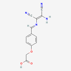 molecular formula C13H10N4O3 B12339739 2-(4-(4-Amino-2-aza-3,4-dinitrilobuta-1,3-dienyl)phenoxy)acetic acid 