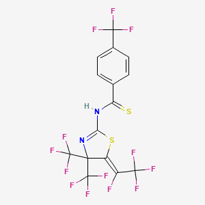 molecular formula C15H5F13N2S2 B12339777 (E)-N-(5-(Perfluoroethylidene)-4,4-bis(trifluoromethyl)-4,5-dihydrothiazol-2-yl)-4-(trifluoromethyl)benzothioamide 