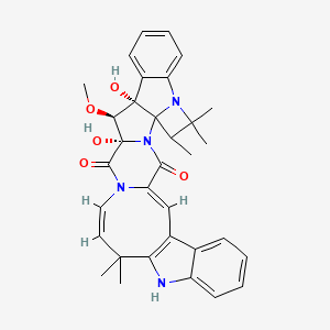 (1Z,5R,14R,15S,16S,19Z)-14,16-Dihydroxy-15-methoxy-5,6,6,21,21-pentamethyl-3,7,18,23-tetrazaoctacyclo[16.13.0.03,16.04,7.04,14.08,13.022,30.024,29]hentriaconta-1(31),8,10,12,19,22(30),24,26,28-nonaene-2,17-dione