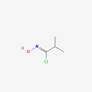 molecular formula C4H8ClNO B12339782 Propanimidoyl chloride, N-hydroxy-2-methyl- 