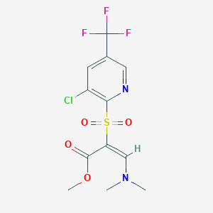 molecular formula C12H12ClF3N2O4S B12339793 methyl (2E)-2-{[3-chloro-5-(trifluoromethyl)pyridin-2-yl]sulfonyl}-3-(dimethylamino)prop-2-enoate 