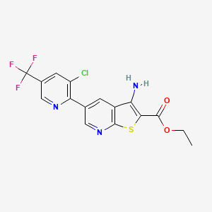 Ethyl 3-amino-5-[3-chloro-5-(trifluoromethyl)pyridin-2-yl]thieno[2,3-b]pyridine-2-carboxylate