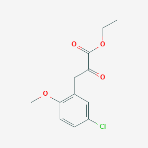 molecular formula C12H13ClO4 B12339849 3-(5-Chloro-2-methoxy-phenyl)-2-oxo-propionic acid ethyl ester 