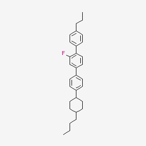 molecular formula C31H37F B12339877 4-[4-(4-Butylcyclohexyl)phenyl]-2-fluoro-1-(4-propylphenyl)benzene CAS No. 915021-67-9