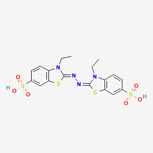 molecular formula C18H18N4O6S4 B1233988 2,2'-叠氮基-二-(3-乙基苯并噻唑啉)-6-磺酸 CAS No. 28752-68-3