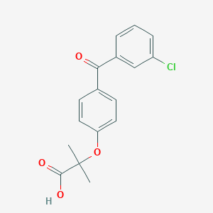 molecular formula C17H15ClO4 B123399 2-[4-(3-氯苯甲酰)苯氧基]-2-甲基丙酸 CAS No. 60012-96-6