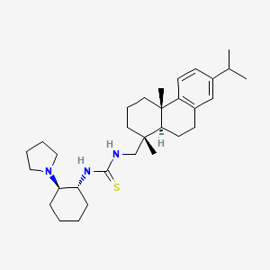 molecular formula C31H49N3S B12339908 1-(((1R,4aS,10aR)-7-isopropyl-1,4a-dimethyl-1,2,3,4,4a,9,10,10a-octahydrophenanthren-1-yl)methyl)-3-((1R,2R)-2-(pyrrolidin-1-yl)cyclohexyl)thiourea 