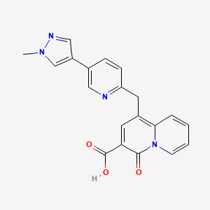 molecular formula C20H16N4O3 B12339952 1-((5-(1-Methyl-1H-pyrazol-4-yl)pyridin-2-yl)methyl)-4-oxo-4H-quinolizine-3-carboxylic acid 