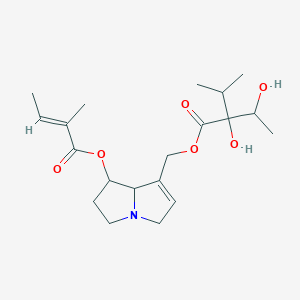 molecular formula C20H31NO6 B1233996 [7-[(E)-2-methylbut-2-enoyl]oxy-5,6,7,8-tetrahydro-3H-pyrrolizin-1-yl]methyl 2-hydroxy-2-(1-hydroxyethyl)-3-methylbutanoate 