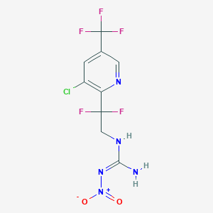 molecular formula C9H7ClF5N5O2 B12339985 (E)-N-{2-[3-chloro-5-(trifluoromethyl)pyridin-2-yl]-2,2-difluoroethyl}-N''-nitroguanidine 