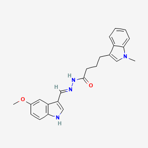 molecular formula C23H24N4O2 B12340001 N'-[(1Z)-(5-methoxy-1H-indol-3-yl)methylidene]-4-(1-methyl-1H-indol-3-yl)butanehydrazide 