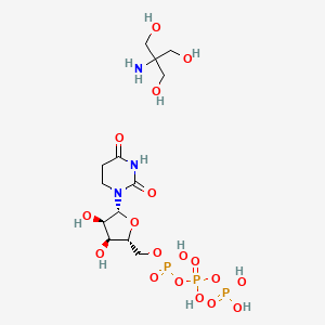 molecular formula C13H28N3O18P3 B12340085 2-amino-2-(hydroxymethyl)propane-1,3-diol;[[(2R,3S,4R,5R)-5-(2,4-dioxo-1,3-diazinan-1-yl)-3,4-dihydroxyoxolan-2-yl]methoxy-hydroxyphosphoryl] phosphono hydrogen phosphate 