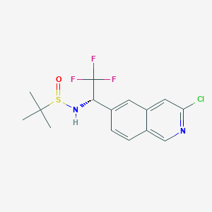 molecular formula C15H16ClF3N2OS B12340140 N-[(1S)-1-(3-chloroisoquinolin-6-yl)-2,2,2-trifluoroethyl]-2-methylpropane-2-sulfinamide 