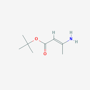 molecular formula C8H15NO2 B12340175 2-Butenoic acid, 3-amino-, 1,1-dimethylethyl ester 