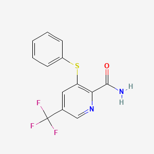 molecular formula C13H9F3N2OS B12340190 3-(Phenylthio)-5-(trifluoromethyl)picolinamide 