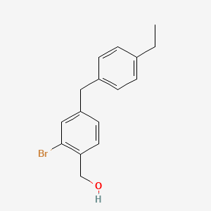 molecular formula C16H17BrO B12340198 Benzenemethanol, 2-bromo-4-[(4-ethylphenyl)methyl]- 