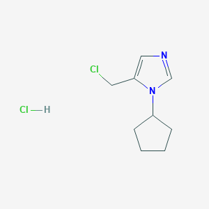 molecular formula C9H14Cl2N2 B12340247 5-(Chloromethyl)-1-cyclopentyl-1H-imidazole hydrochloride 