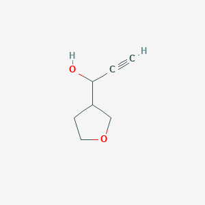 molecular formula C7H10O2 B12340264 3-Furanmethanol, |A-ethynyltetrahydro- 