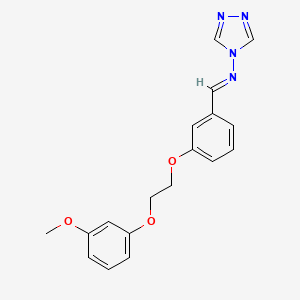 molecular formula C18H18N4O3 B1234027 (E)-1-[3-[2-(3-methoxyphenoxy)ethoxy]phenyl]-N-(1,2,4-triazol-4-yl)methanimine 