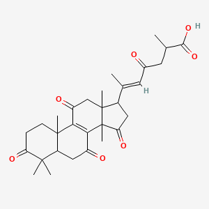 molecular formula C30H38O7 B12340303 (E)-2-methyl-4-oxo-6-(4,4,10,13,14-pentamethyl-3,7,11,15-tetraoxo-2,5,6,12,16,17-hexahydro-1H-cyclopenta[a]phenanthren-17-yl)hept-5-enoic acid 