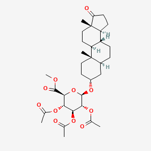 methyl (2S,3S,4S,5R,6R)-3,4,5-triacetyloxy-6-[[(3R,5S,8R,9S,10S,13S,14S)-10,13-dimethyl-17-oxo-1,2,3,4,5,6,7,8,9,11,12,14,15,16-tetradecahydrocyclopenta[a]phenanthren-3-yl]oxy]oxane-2-carboxylate