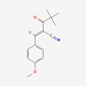 (2E)-2-[(4-methoxyphenyl)methylidene]-4,4-dimethyl-3-oxopentanenitrile