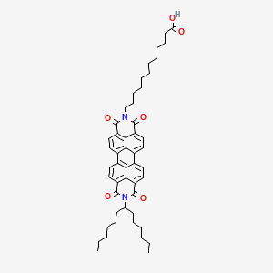 molecular formula C49H58N2O6 B12340383 12-(6,8,17,19-tetraoxo-18-tridecan-7-yl-7,18-diazaheptacyclo[14.6.2.22,5.03,12.04,9.013,23.020,24]hexacosa-1(23),2,4,9,11,13,15,20(24),21,25-decaen-7-yl)dodecanoic acid 