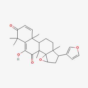 molecular formula C26H30O5 B1234039 6-(Furan-3-yl)-17-hydroxy-1,7,11,15,15-pentamethyl-3-oxapentacyclo[8.8.0.02,4.02,7.011,16]octadeca-12,16-diene-14,18-dione 