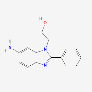 molecular formula C15H15N3O B12340391 1H-Benzimidazole-1-ethanol, 6-amino-2-phenyl- CAS No. 1263286-51-6