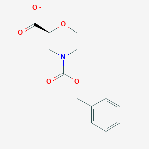 molecular formula C13H14NO5- B12340392 2,4-Morpholinedicarboxylic acid, 4-(phenylmethyl) ester, (2S)- 