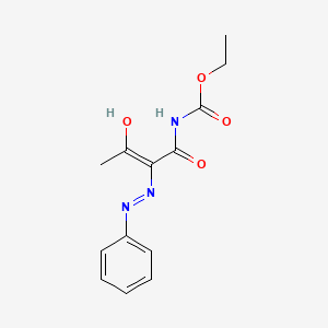 ethyl N-[(2Z)-3-oxo-2-(2-phenylhydrazin-1-ylidene)butanoyl]carbamate