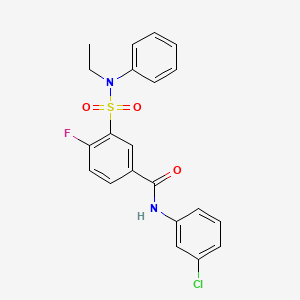 N-(3-chlorophenyl)-3-[ethyl(phenyl)sulfamoyl]-4-fluorobenzamide