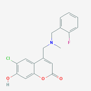 6-Chloro-4-[[(2-fluorophenyl)methyl-methylamino]methyl]-7-hydroxy-1-benzopyran-2-one