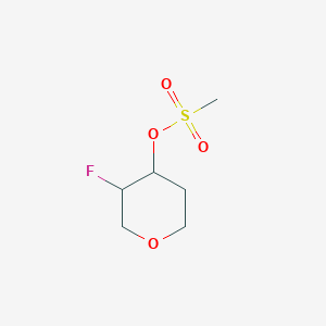 molecular formula C6H11FO4S B12340440 3-Fluorotetrahydro-2H-pyran-4-yl methanesulfonate CAS No. 1481690-52-1