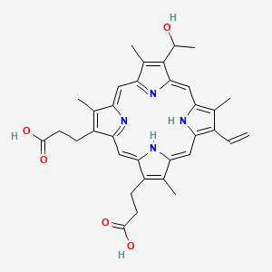 3-[18-(2-Carboxyethyl)-7-ethenyl-12-(1-hydroxyethyl)-3,8,13,17-tetramethyl-21,22-dihydroporphyrin-2-yl]propanoic acid