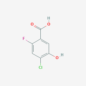 molecular formula C7H4ClFO3 B12340511 4-Chloro-2-fluoro-5-hydroxybenzoic acid CAS No. 91659-14-2