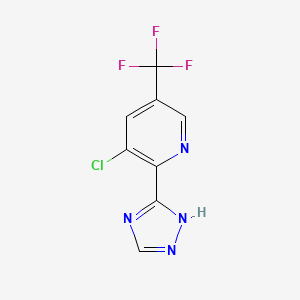 molecular formula C8H4ClF3N4 B12340537 3-chloro-2-(1H-1,2,4-triazol-5-yl)-5-(trifluoromethyl)pyridine 