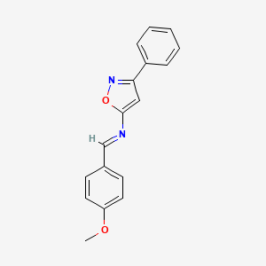 molecular formula C17H14N2O2 B12340558 5-Isoxazolamine, N-[(4-methoxyphenyl)methylene]-3-phenyl- 