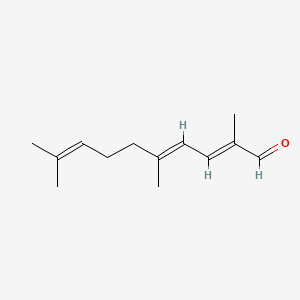 molecular formula C13H20O B12340572 2,5,9-Trimethyldeca-2,4,8-trienal 