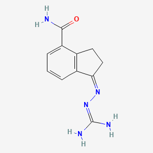 molecular formula C11H13N5O B1234058 (1Z)-1-(diaminomethylidenehydrazinylidene)-2,3-dihydroindene-4-carboxamide 